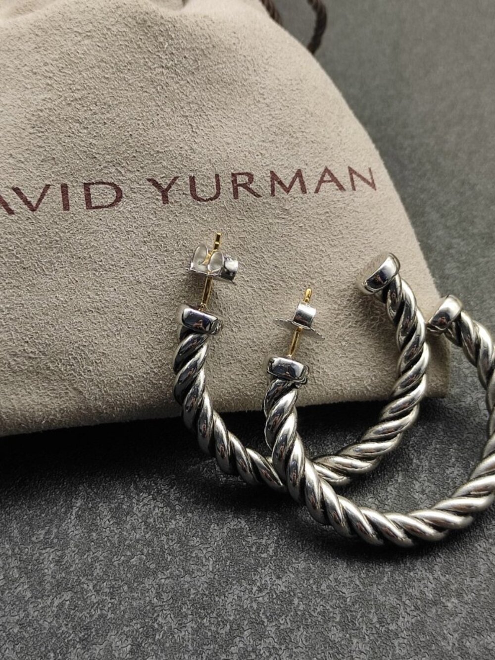 David Yurman 925 Silver Earrings with Original Pouch - Picture 3 of 6